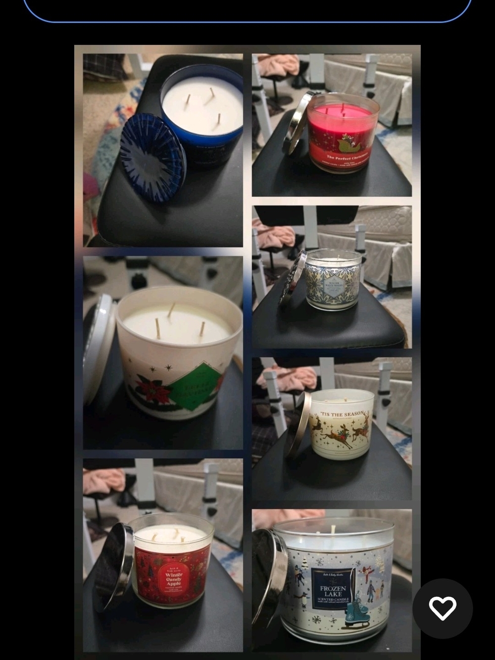 MEGA 7-Pc BBW Christmas Candle Lot: TO ALL A GOODNIGHT + FELIZ NAVIDAD Glass